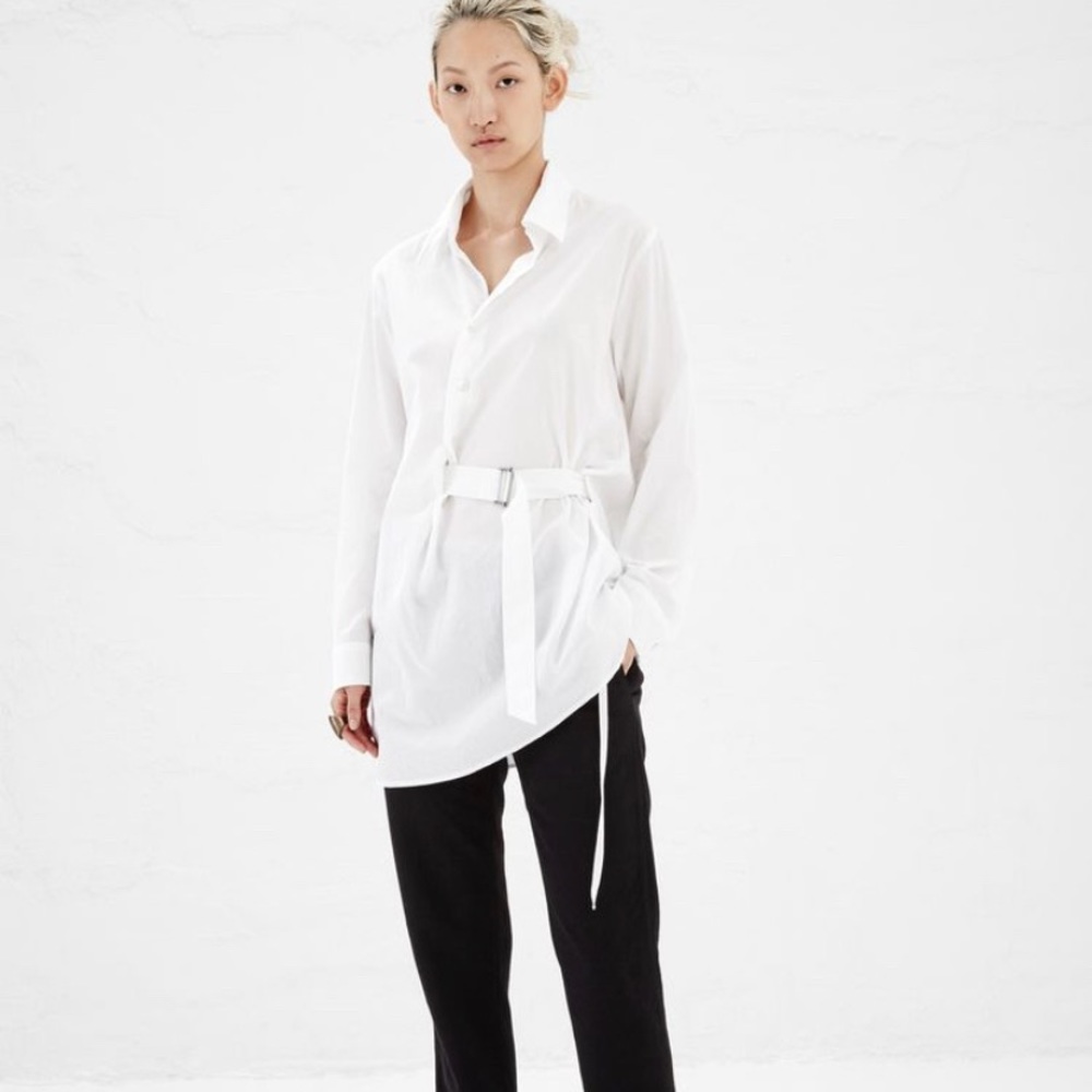 Ann Demeulemeester Asymmetric Belted Tunic Shirt 36